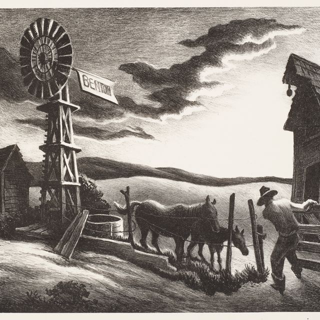 Thomas Hart Benton — Вечер в Небраске