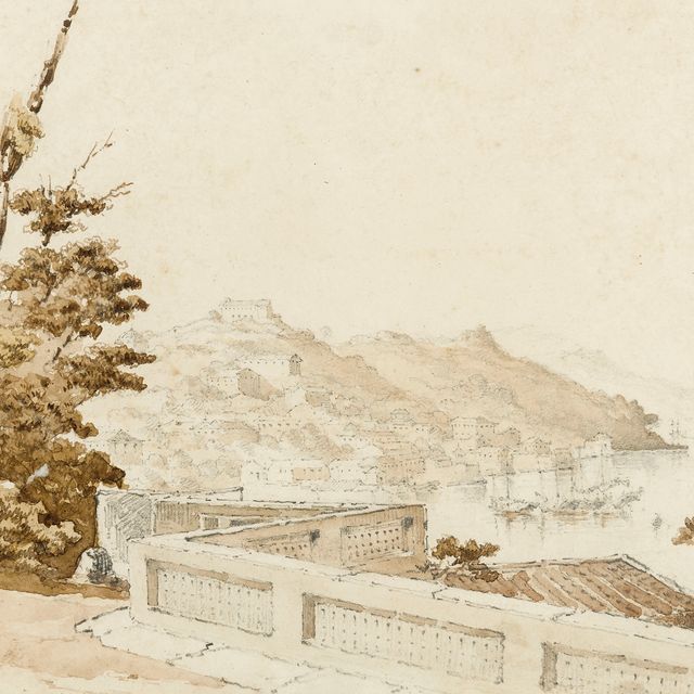 Thomas Hill — Внутренняя гавань, Макао и холм Пенья