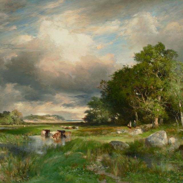 Thomas Moran — Пасмурный день на Лонг-Айленде