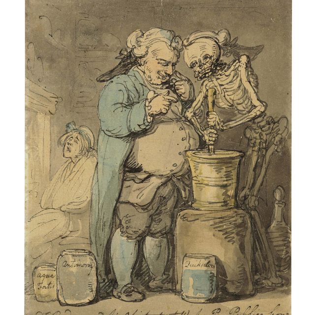 Thomas Rowlandson — Доктор Бродум и его ассистент за работой на общественных началах