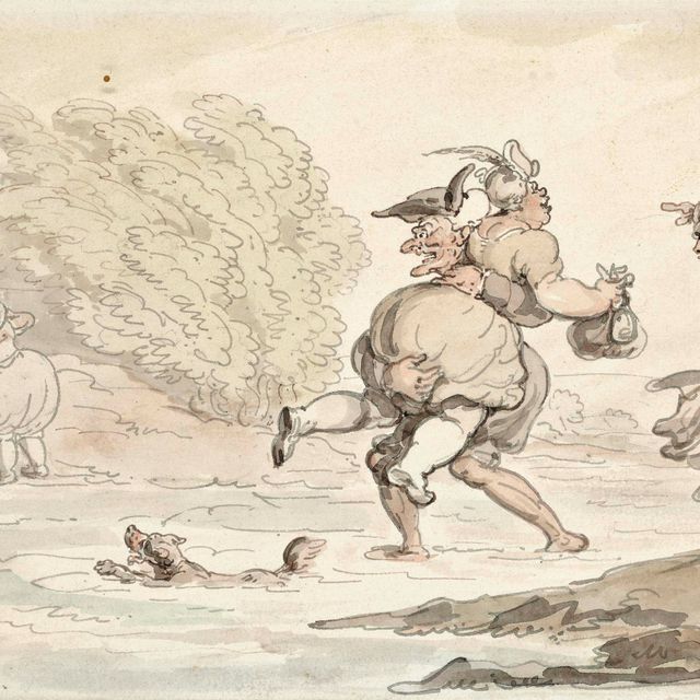 Thomas Rowlandson — Доктор Синтаксис протягивает руку помощи