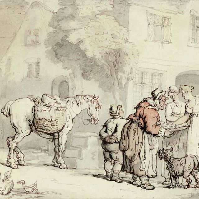 Thomas Rowlandson — Торговка, продающая свои товары в загородном поместье