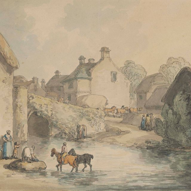 Thomas Rowlandson — Переход через брод в Окхэмптоне, графство Девон