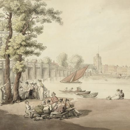 Thomas Rowlandson — Гостиница "Старый Лебедь", откуда открывается вид на мост Путни за