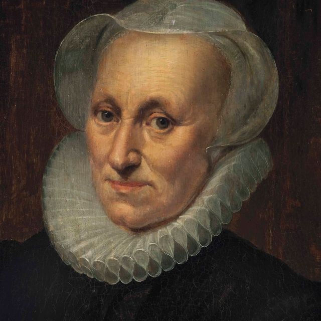 Thomas Ruff — Женский портрет, длиной до груди, в кружевном платье с оборками