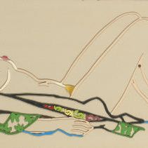 Tom Wesselmann — Стальной рисунок Моники, лежащей на халате