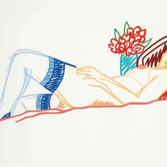 Tom Wesselmann — Без названия (Обнаженная, с букетом и чулками)