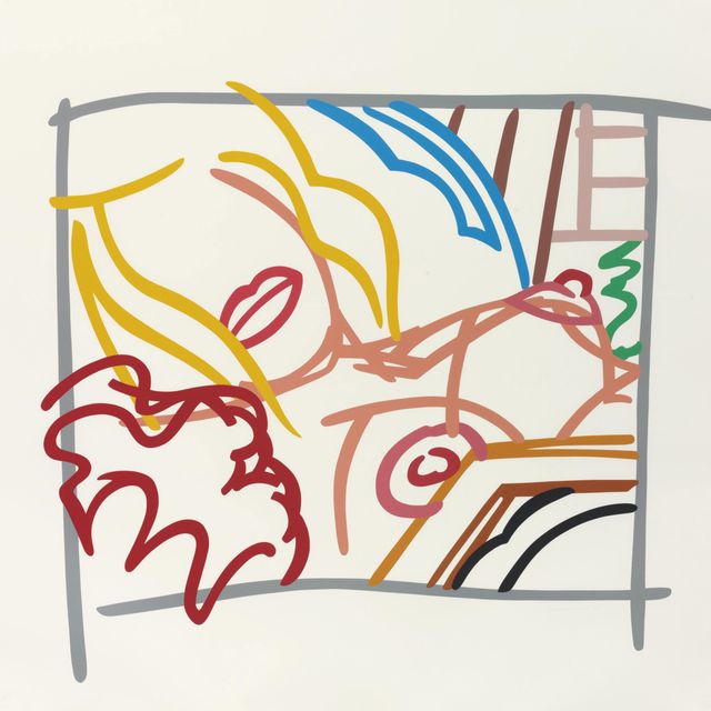 Tom Wesselmann — Каракули блондинки в спальне с фотографией