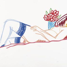Tom Wesselmann — Обнаженная, с букетом и в чулках