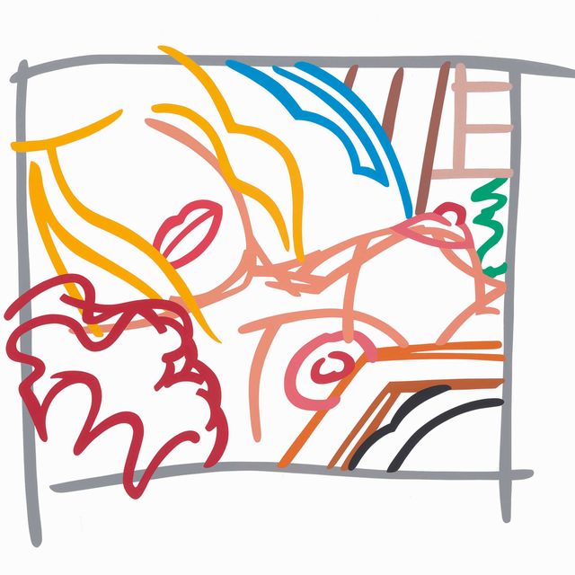 Tom Wesselmann — Каракули блондинки в спальне с фотографией