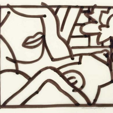 Tom Wesselmann — Рисунок для спальни блондинки с развевающейся занавеской