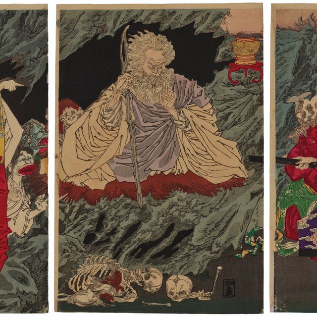 Tsukioka Yoshitoshi — Ширазуноябу Явата но дзиккай (Призраки, появляющиеся в лесу Ширазуноябу в Явате)
