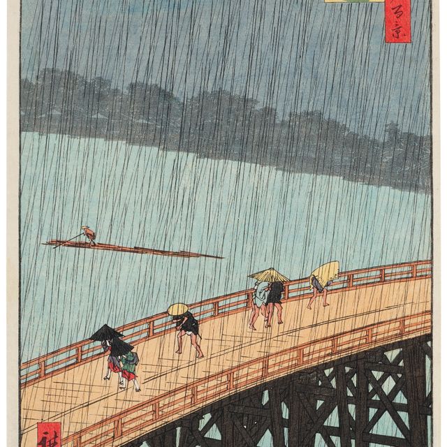 Utagawa Hiroshige — Мост Охаси, внезапный ливень в Атаке