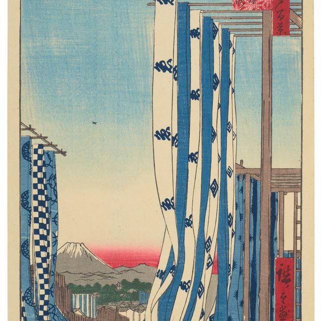 Utagawa Hiroshige — Канда Конья-чо (Конья-чо, улица красильщика в Канде)