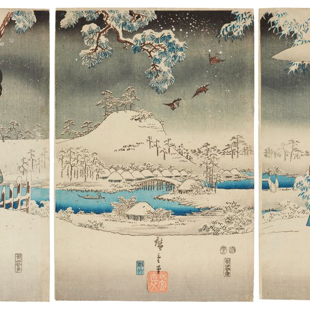 Utagawa Hiroshige — Юки-но-нагаме (вид на снег)