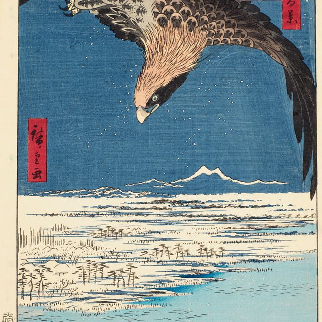Utagawa Hiroshige — Фукагава Сусаки джуман-цубо (равнина джуман-цубо [площадью 10 000 акров] в Сусаки, Фукагава)