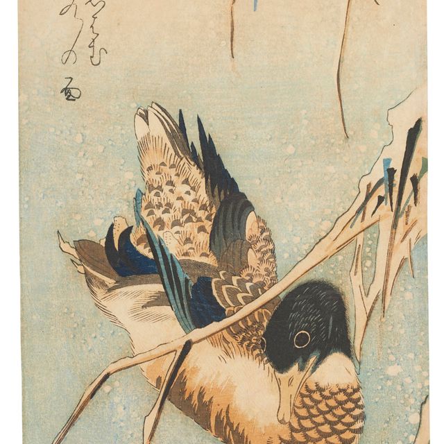Utagawa Hiroshige — Секчу Аши ни Камо (Утка в снегу)