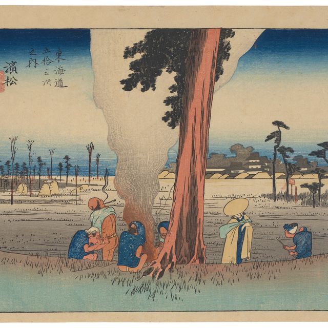 Utagawa Hiroshige — Хамамацу: Зимняя сцена