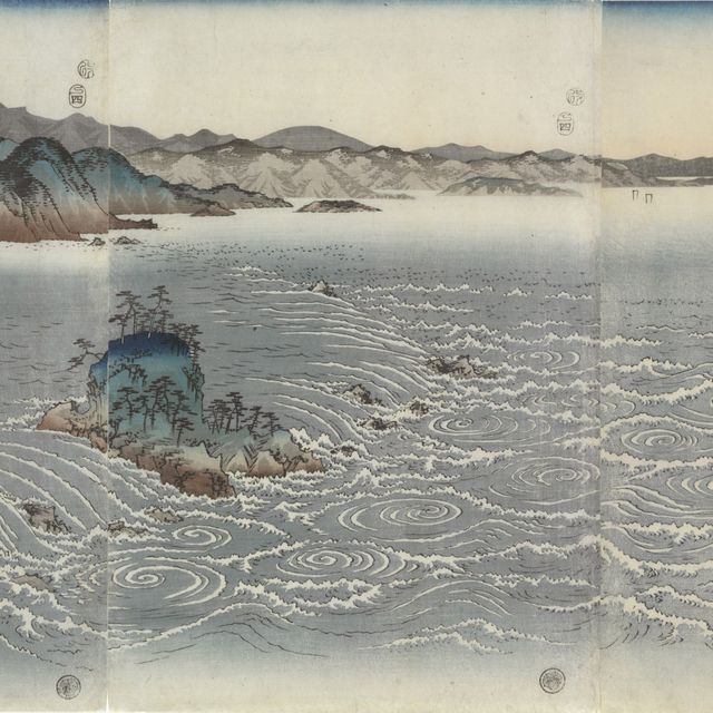 Utagawa Hiroshige — Ава Наруто но фукэй (Вид на водовороты в Наруто, провинция Ава)