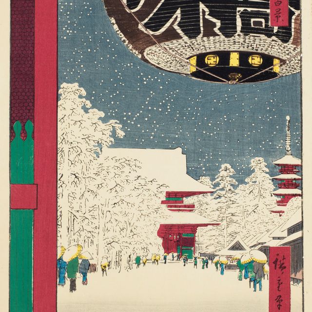 Utagawa Hiroshige — Асакуса Кинрюдзан (храм Кинрюдзан, Асакуса)