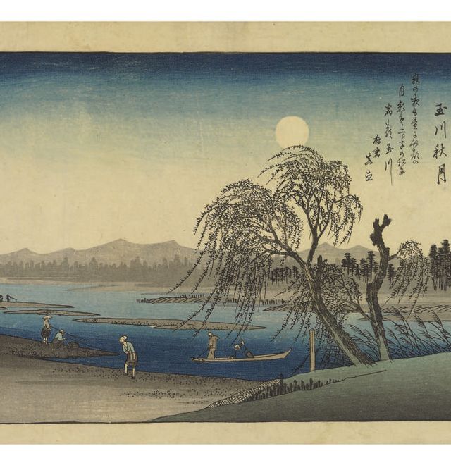 Utagawa Hiroshige — Тамагава сюгэцу ("Осенняя луна над рекой Тамагава") из серии "Эдо кинко хаккей но учи" ("Восемь видов окрестностей Эдо")