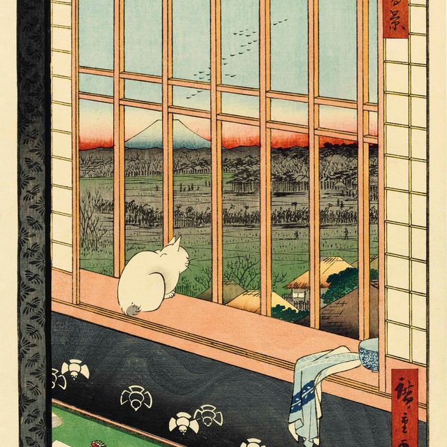 Utagawa Hiroshige — Асакуса-Танбо, Ториномати-модэ (рисовые поля Асакуса во время петушиного фестиваля), из серии Meisho Edo hyakkei (Сто видов знаменитых мест Эдо)