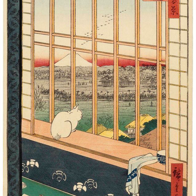 Utagawa Hiroshige — ASAKUSA TAMBO TORI NO MACHI MODE (РИСОВЫЕ ПОЛЯ АСАКУСА ВО ВРЕМЯ ПЕТУШИНОГО ФЕСТИВАЛЯ), ИЗ СЕРИИ MEISHO EDO HYAKKEI (СТО ВИДОВ ЗНАМЕНИТЫХ МЕСТ ЭДО)