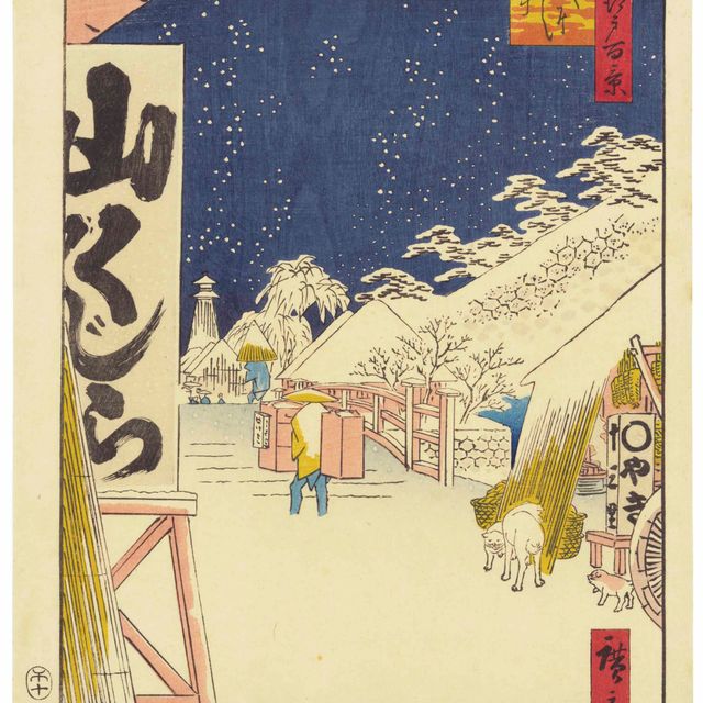 Utagawa Hiroshige — БИКУНИ БАШИ СЕТЧУ (МОСТ БИКУНИ В СНЕГУ), ИЗ СЕРИИ MEISHO EDO HYAKKEI (СТО ВИДОВ ЗНАМЕНИТЫХ МЕСТ ЭДО)