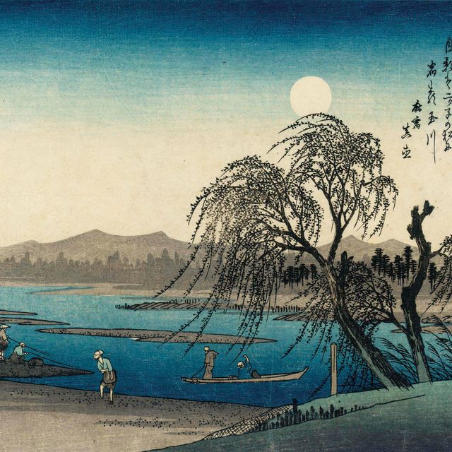 Utagawa Hiroshige — Тамагава сюгэцу ("Осенняя луна над рекой Тамагава") из серии "Эдо кинко хаккей но учи" ("Восемь видов окрестностей Эдо")