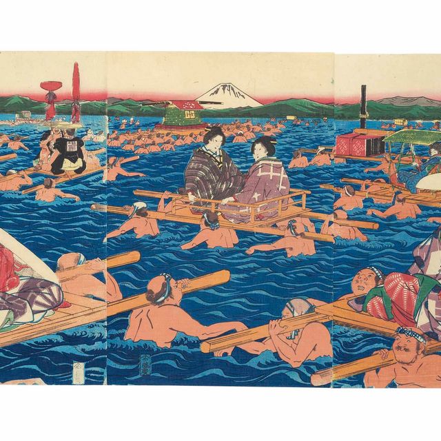 Utagawa Hiroshige — Токайдо кава дзукуси Оигава но дзу (Коллекция рек вдоль Токайдо: вид на реку Ой)