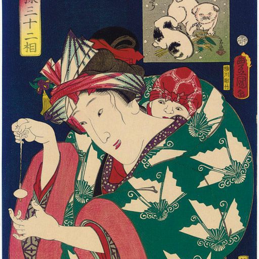 Utagawa Kunisada — Tsuraku mo nasa so (Беспроблемный тип), из серии Imayo sanjuni so (Современные тридцать два типа)