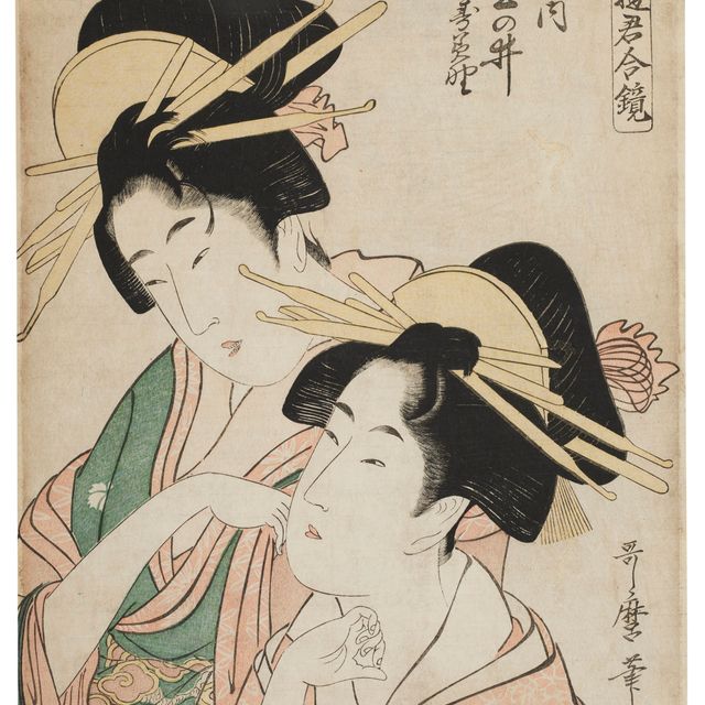 Utamaro Kitagawa — Портреты двух куртизанок Таманои и Касугано из Эбии