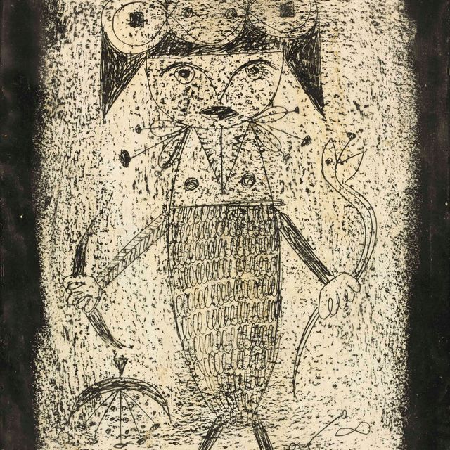 Victor Brauner — Без названия (Богиня-рыба)