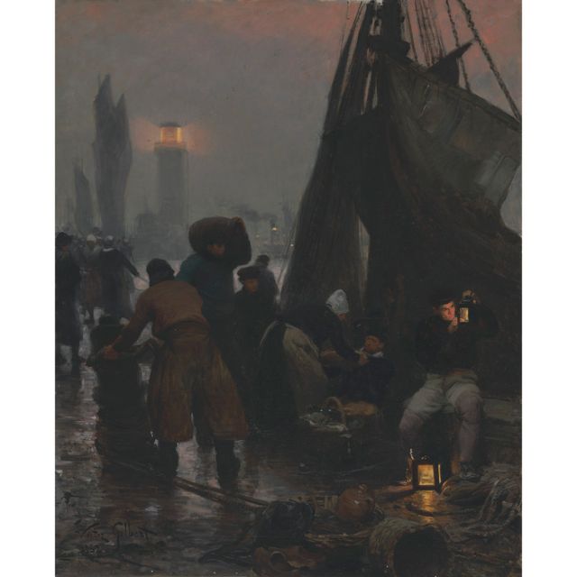 Victor Gabriel Gilbert — Вечер на причале