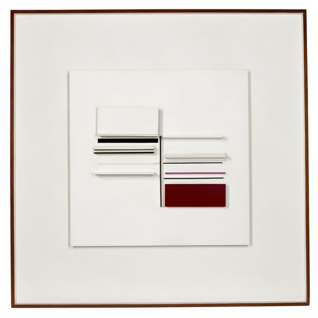 Victor Pasmore — Абстрактные цвета: белый, черный, зеленый и бордовый
