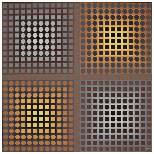Victor Vasarely — Например, 1-2 желто-серых положительных