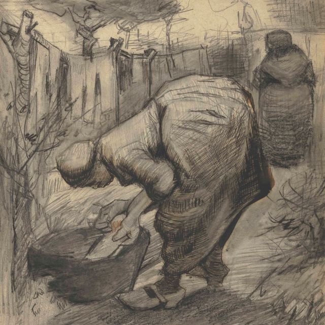 Vincent van Gogh — Пейсанн у бассейна в саду