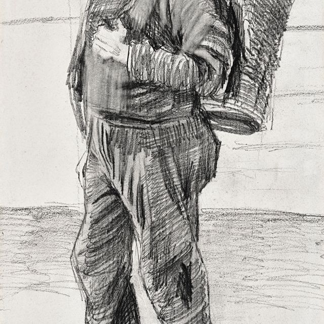 Vincent van Gogh — Виссер встретил Эна Манда на зейнском Раге (Рыбак с корзиной на спине)
