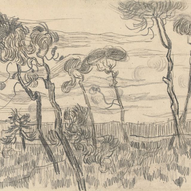 Vincent van Gogh — Шесть сосен у стены вольера