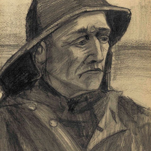 Vincent van Gogh — Хофд ван эен виссер, дрикварт наар рехтс гекерд