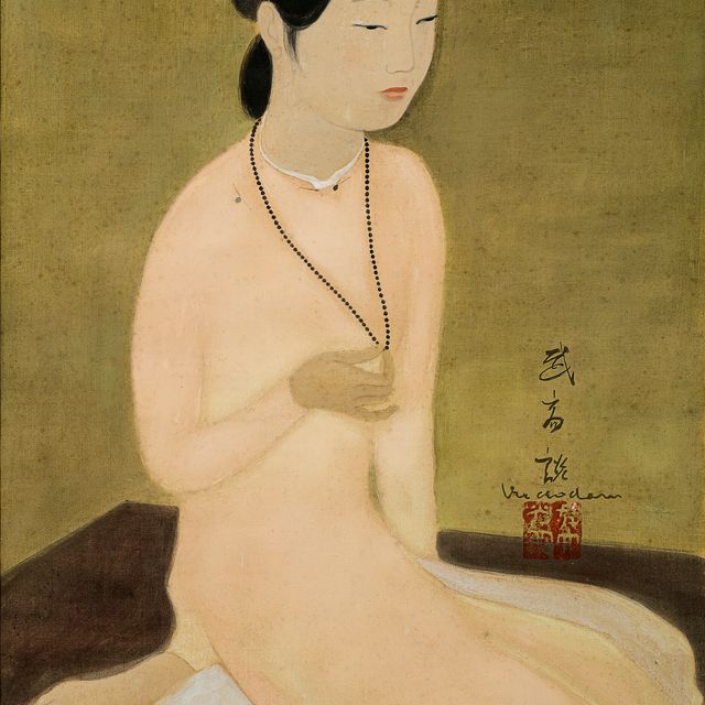 Vu Cao Dam — Молодая женщина, арендатор Агенуйе, сын Колье (Молодая женщина, стоящая на коленях и держащая в руках свое ожерелье)