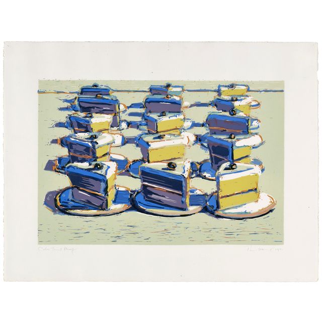 Wayne Thiebaud — Бостонские кремы" из семи натюрмортов и серебряного пейзажа