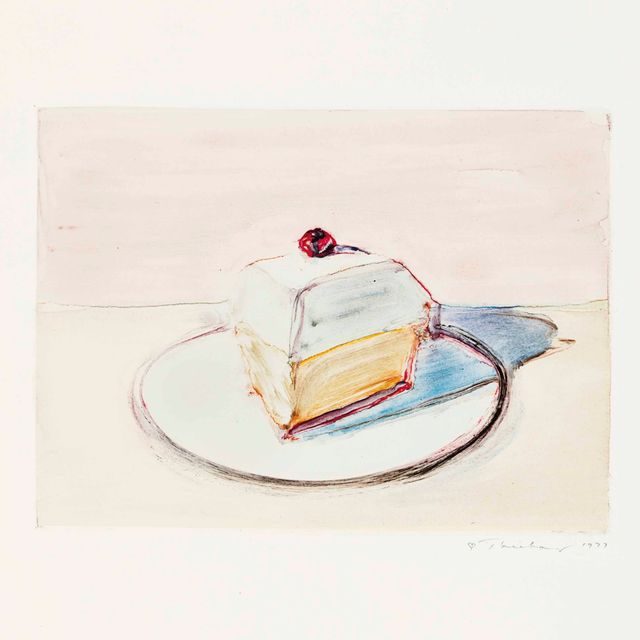 Wayne Thiebaud — Без названия (ломтик лимонного пирога с безе)