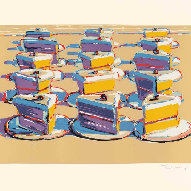 Wayne Thiebaud — Бостонские кремы" из семи натюрмортов и серебряного пейзажа