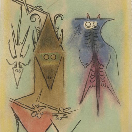 Wifredo Lam — Pleni Luna : Две тарелки (T.-R. 7409 и 7416)