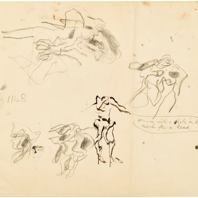 Willem de Kooning — Без названия (Женщина с дыркой в шее вместо головы)