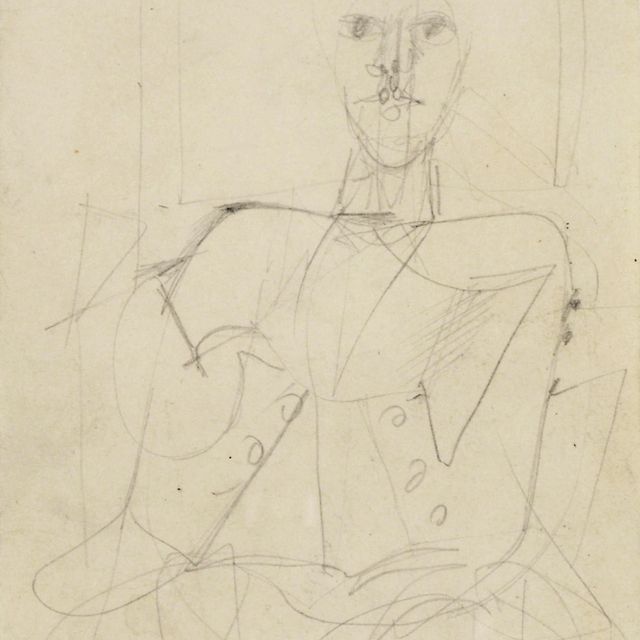 Willem de Kooning — Без названия (Сидящая мужская фигура)