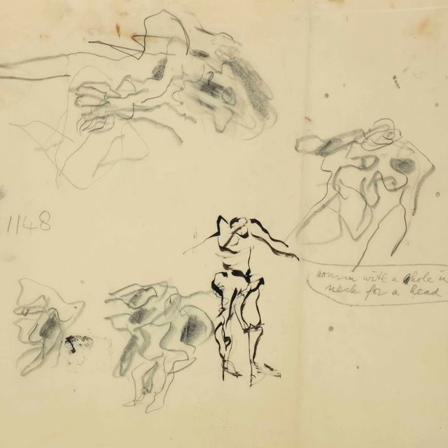 Willem de Kooning — Без названия (Женщина с дыркой в шее вместо головы)