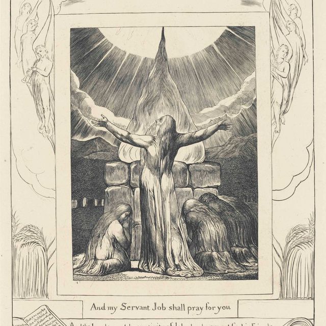 William Blake — И мой слуга Иов будет молиться за тебя, фото 18, из Книги Иова (Биндман, 643; Биньон, 123).