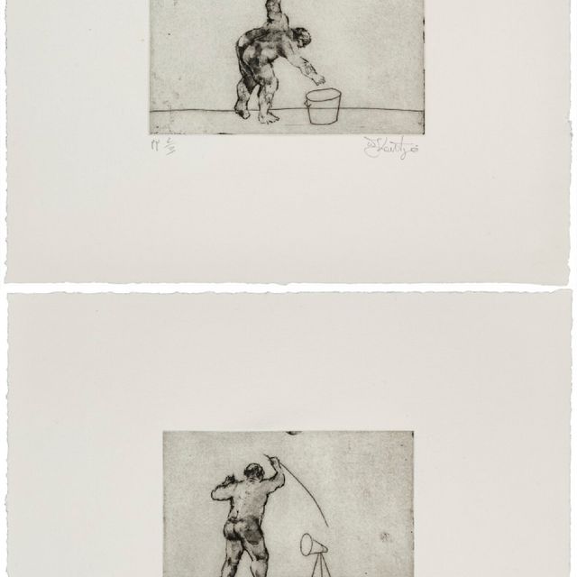 William Kentridge — Без названия (Художник сгибается) и без названия (Художник стоит), из коллекции HMV